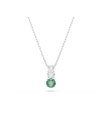 Stilla Round Attract Pendant Round Rhodium shiny Emerald Green White