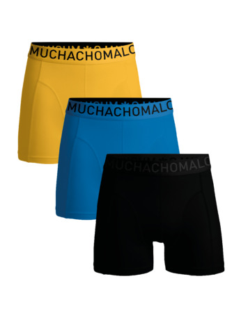 Heren 3-pack Boxershorts Microvezel Effen Black/Blue/Yellow