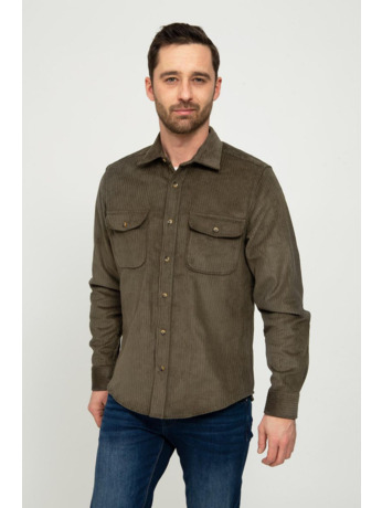 Suitable Overshirt Corduroy Donkergroen
