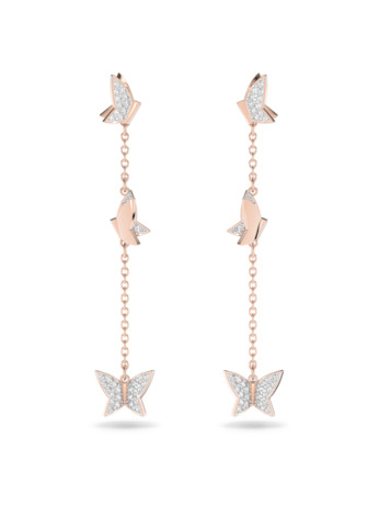 Idyllia Lilia Pierced Earrings Chain Earrings Rose Gold shiny Crystal