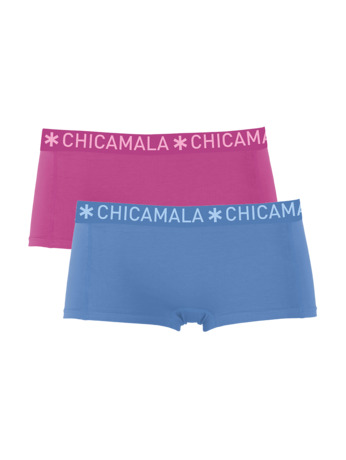 Dames 2-pack Boxershorts Effen Blue/Purple