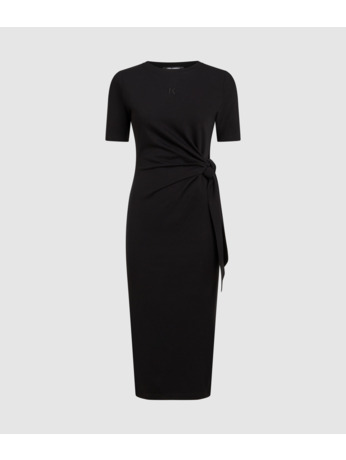 JERSEY TIE MIDI DRESS