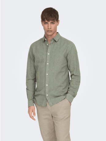 Slim Fit Overhemdkraag Lange Mouwen (L/M) Heren