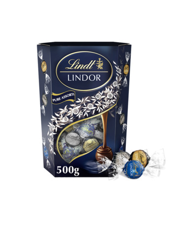 LINDOR Pure Assorti chocolade bonbons 500g