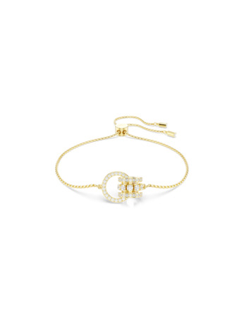 Hyperbola Spin Soft Bracelet Round Gold shiny White Crystal