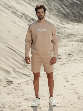 Mannen Print Trui Zand Sand
