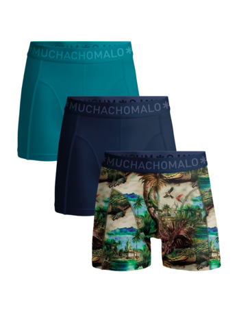Heren 3-Pack Boxershorts Print/Effen Print/Blue
