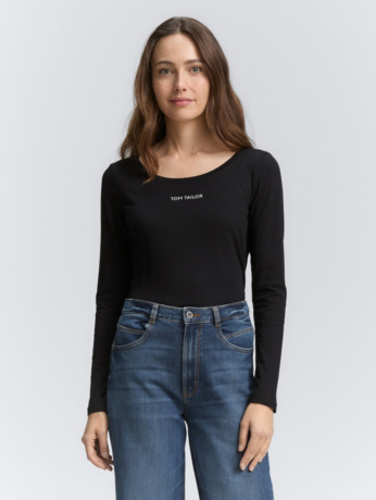 Shirt met lange letters en logo-opdruk