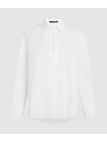PEARL BUTTON POPLIN BLOUSE