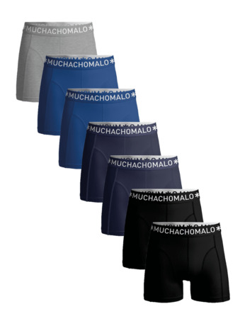 Heren 7-Pack Boxershorts Effen Black/Blue/Grey