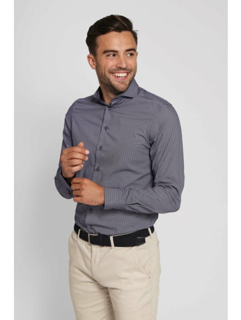 Suitable Overhemd Twill Print Navy