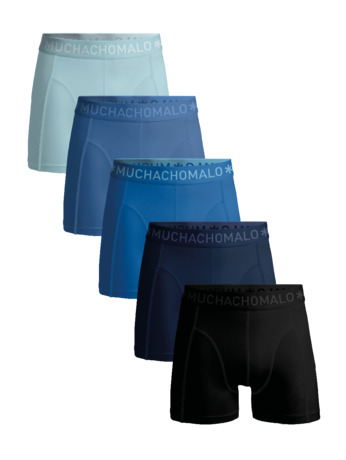 Heren 5-Pack Boxershorts Effen Black/Blue