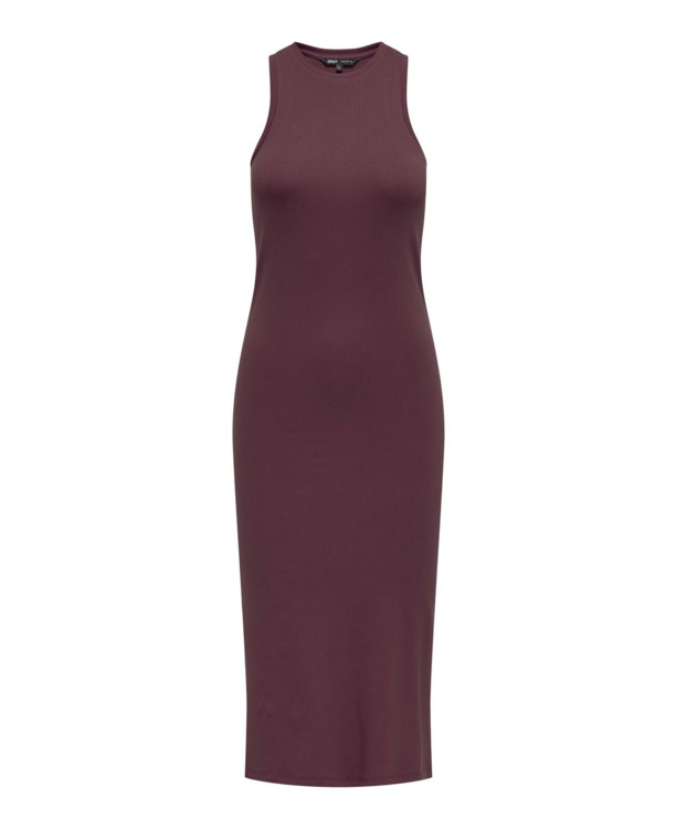 Regular Fit O-Neck Sleeveless (S/L) Gebreide midi-jurk met zijsplitten