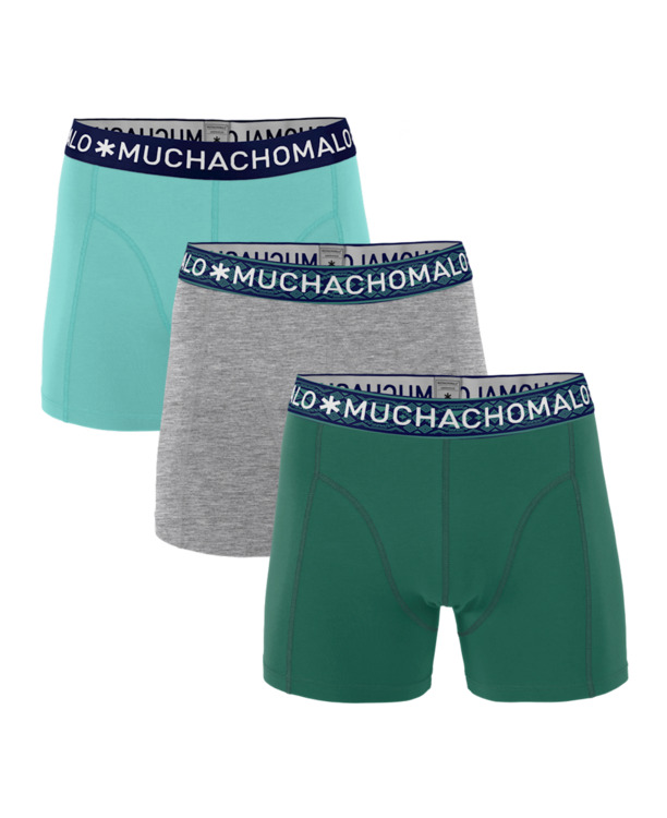 Jongens 3-Pack Korte Effen/Effen/Effen Darkgreen/Greymelange/Lightgreen