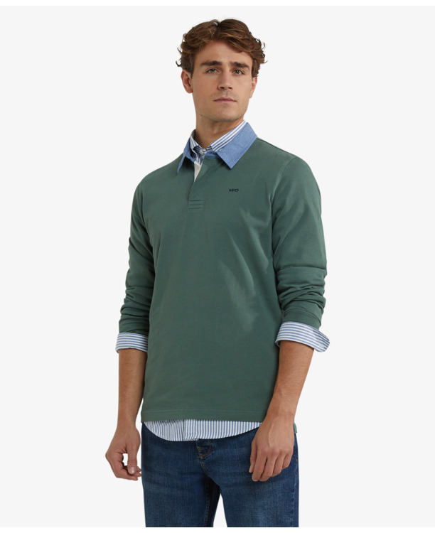 Solid Rugby 100% Cotton Heren