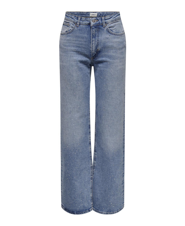 Wide Leg Fit Jeans met wijde pijpen en ritssluiting