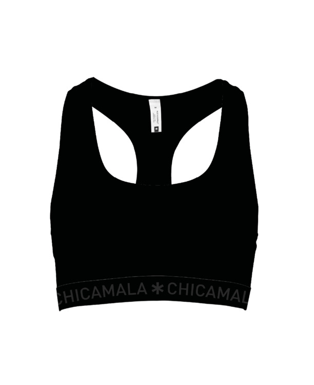 Dames 1-pack racer back effen Black