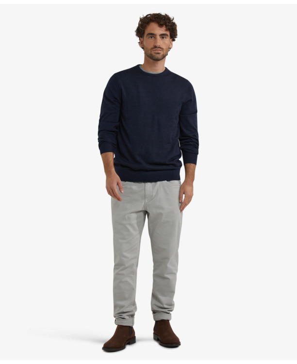 Fine Merino C-Neck Sweater 100% Extra Fine Merinowol Heren