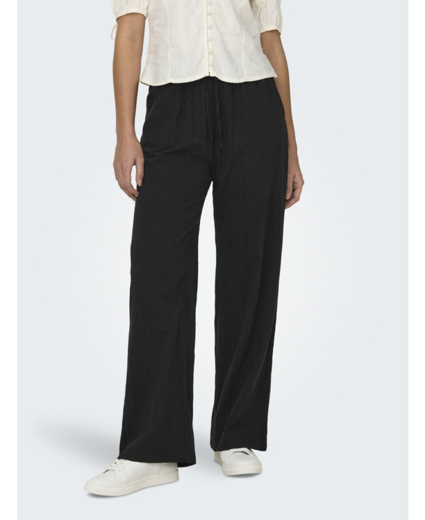 Regular Fit Basic elastische taillebroek met zijzakken