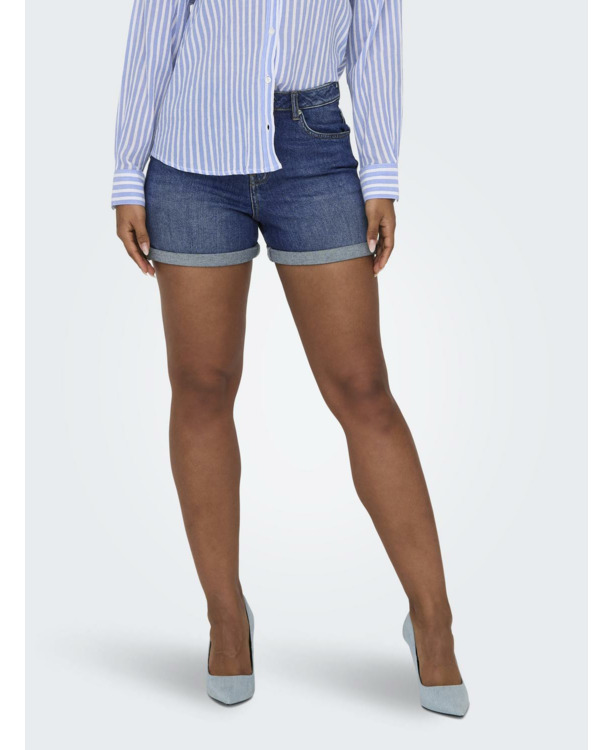 Regular Fit Regular fit denim shorts met riemlussen