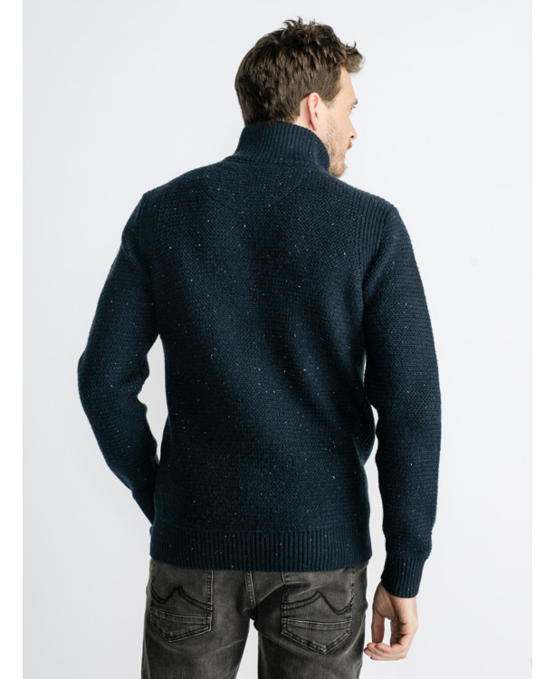 Heren gebreide kraag sweater