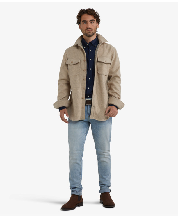 Wool Look Overshirt 100% Cotton Heren