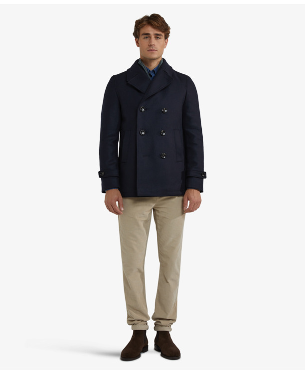 Wool Peacoat Heren
