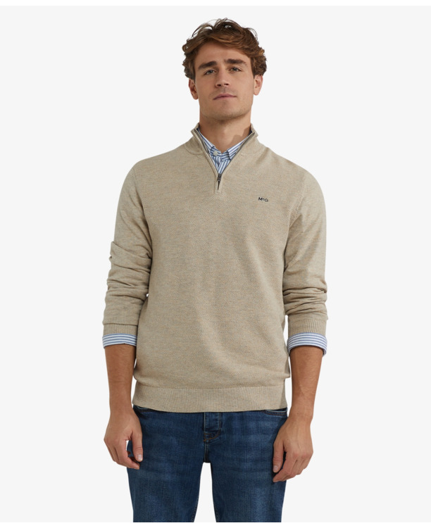 Zip Mock Sweater Heren