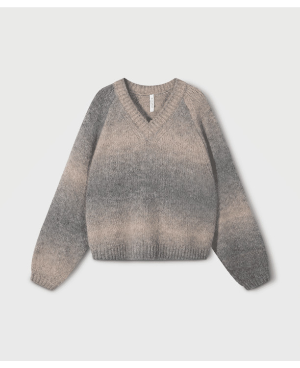 10DAYS Dames V-hals trui gradient alpaca knit