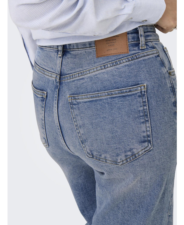 Wide Leg Fit Jeans met wijde pijpen en ritssluiting