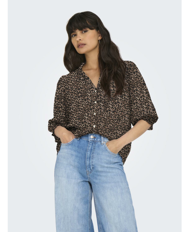 Regular Fit Shirt Collar 3/4 Sleeves (3/4) Vrouwelijk overhemd met normale pasvorm en 3/4 mouwen