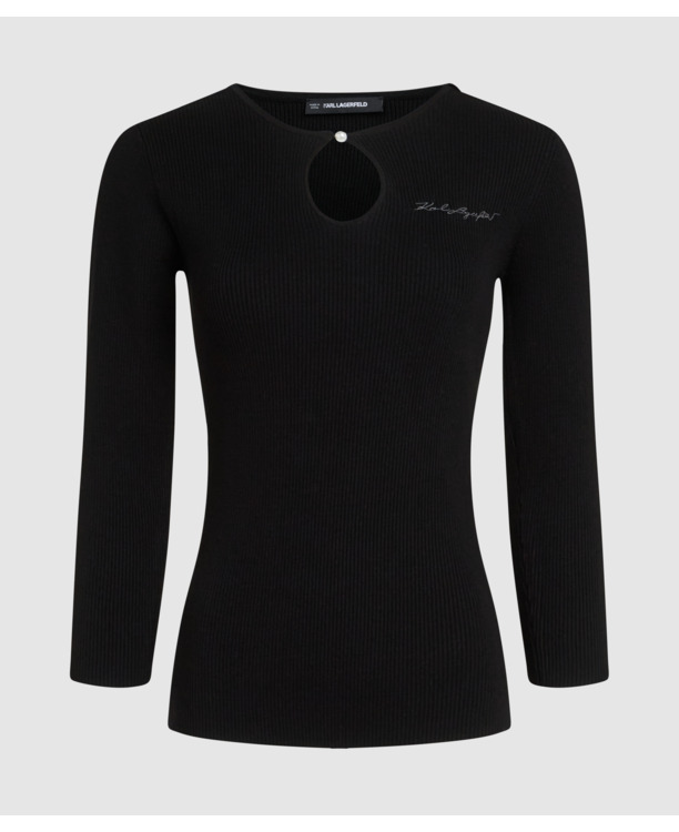 KEYHOLE DETAIL KNIT TOP