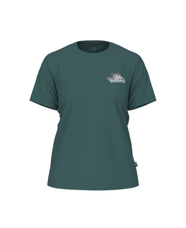 New Balance Dames Multi Linear T-shirt Groen