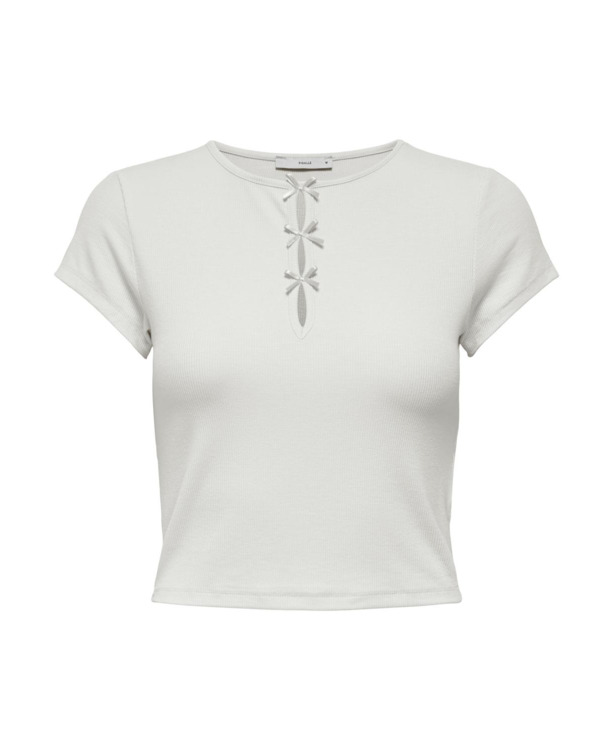 Regular Fit O-Neck Short Sleeves (S/S) T-shirt met strikdetail voor dagelijks gebruik