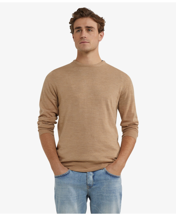 Fine Merino C-Neck Sweater 100% Extra Fine Merinowol Heren