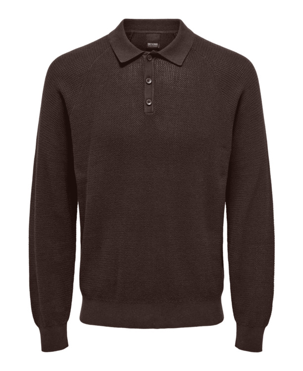 Regular Fit Polo Long Sleeves (L/S) -> Gebreide trui met lange mouwen en normale pasvorm Heren