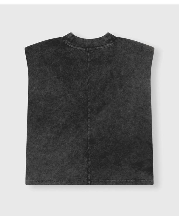 washed padded shoulder tee