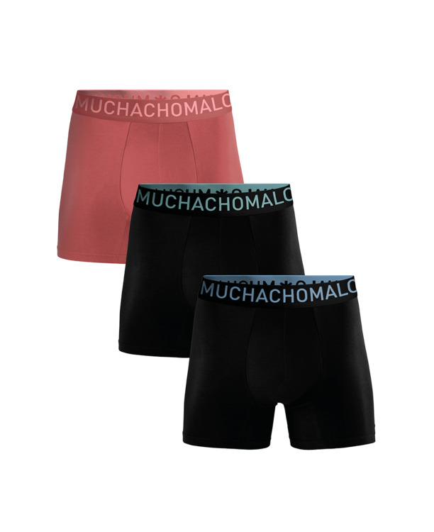 Heren 3-Pack Bamboe Boxershorts Effen Black/Pink