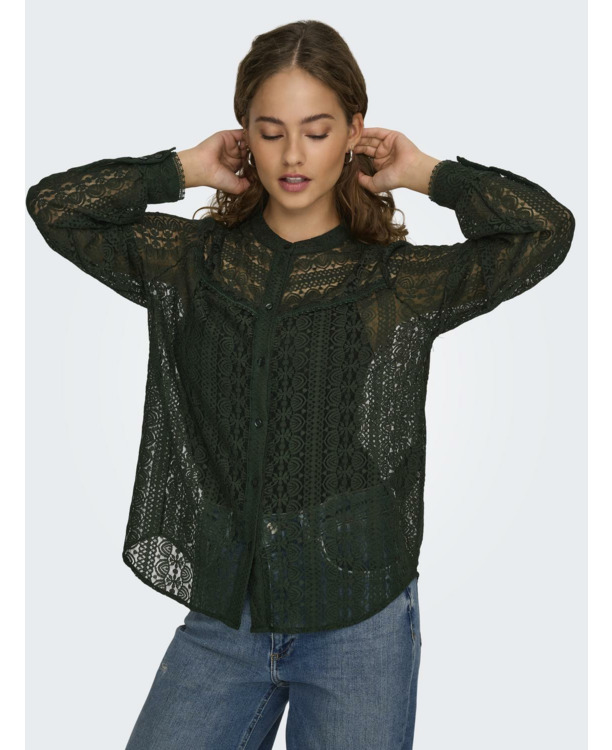 Regular Fit Shirt Collar Long Sleeves (L/S) Vrouwelijke overhemdkraag, met manchetten met knopen en normale pasvorm