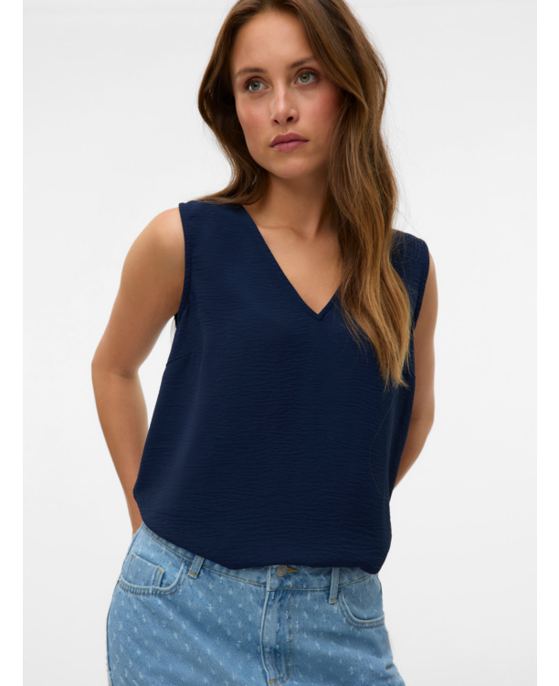 VMALVA S/L V-NECK TOP WVN NOOS