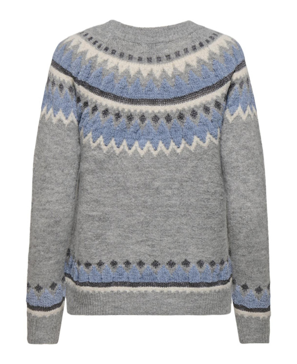 Regular Fit Crew Neck Long Sleeves (L/S) Casual chique trui met gebreid ribdetail