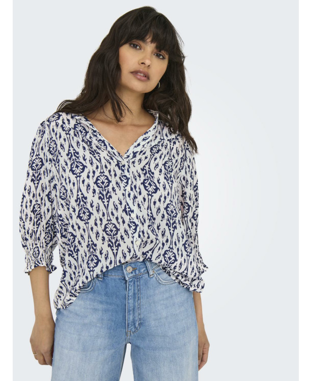 Regular Fit Shirt Collar 3/4 Sleeves (3/4) Vrouwelijk overhemd met normale pasvorm en 3/4 mouwen