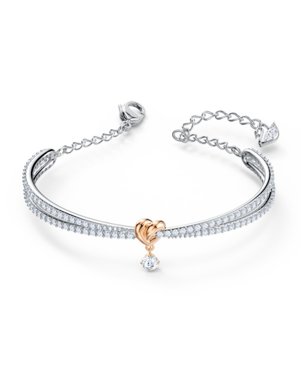 Lifelong Hrt Bangle Mixed Plating White