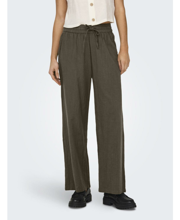Regular Fit Basic elastische taillebroek met zijzakken