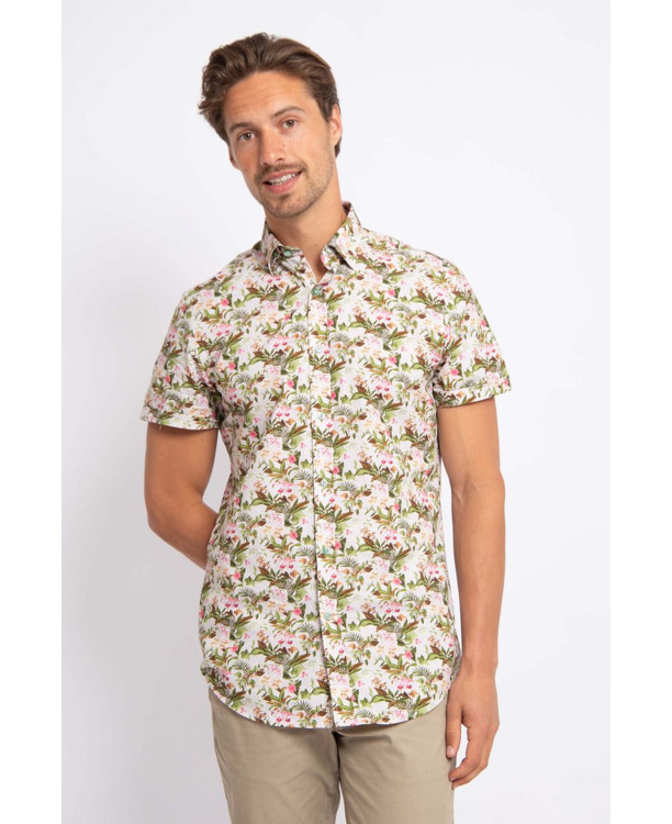 Suitable Short Sleeve Overhemd Print Jungle Groen