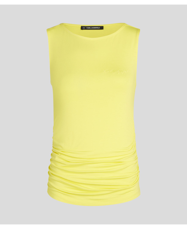 BOAT NECK RUCHED DETAIL TOP