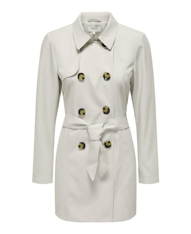 Spread Collar Trenchcoat met dubbele rij knopen
