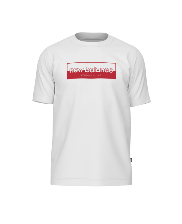 New Balance Heren Relaxed T-shirt Wit Chest Logo