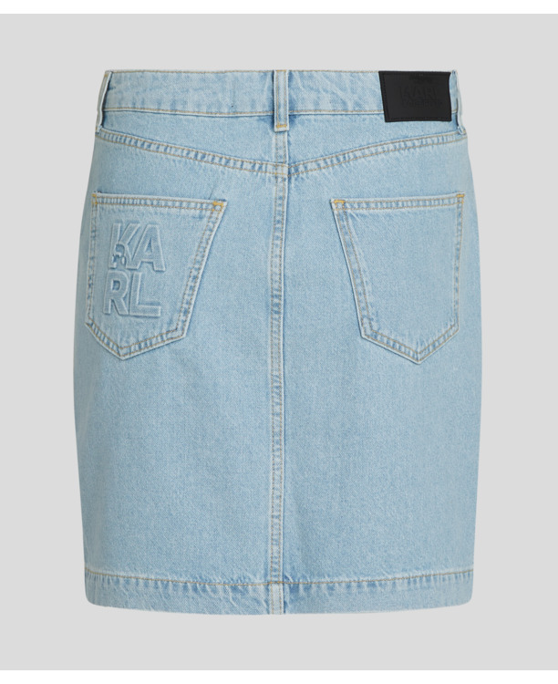 BLOCK LOGO DENIM SKIRT