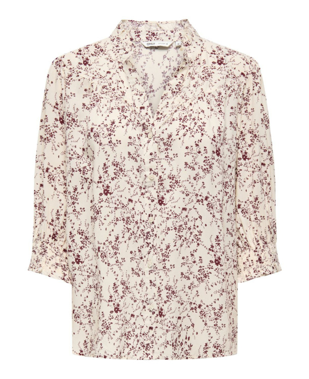 Regular Fit Shirt Collar 3/4 Sleeves (3/4) Vrouwelijk overhemd met normale pasvorm en 3/4 mouwen